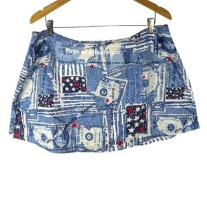 Vintage Rag cotton united states currency dollar bill patriot skirt woman's 24